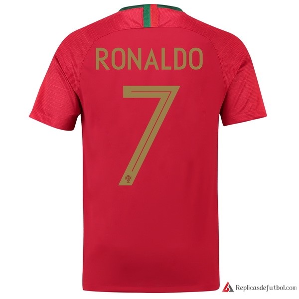Camiseta Seleccion Portugal Primera equipación Ronaldo 2018 Rojo